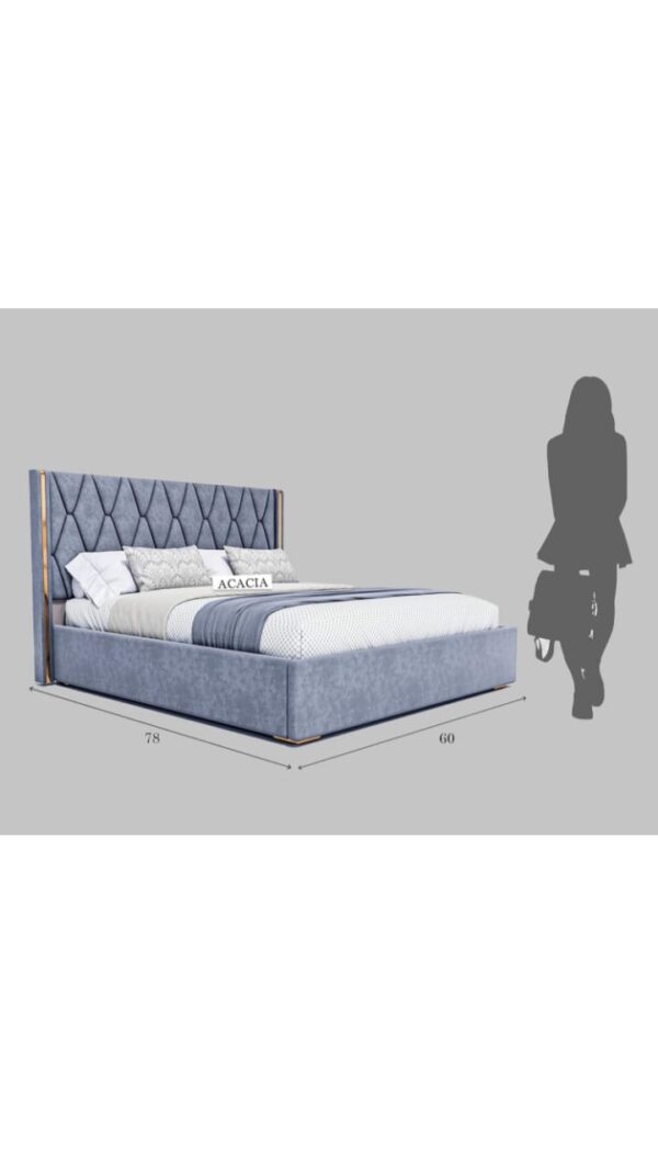King Size Upholstered Bed with Tufted Headboard – Luxury Grey Fabric Wooden Frame, High-Density Foam, Modern Bedroom Furniture - Image 2