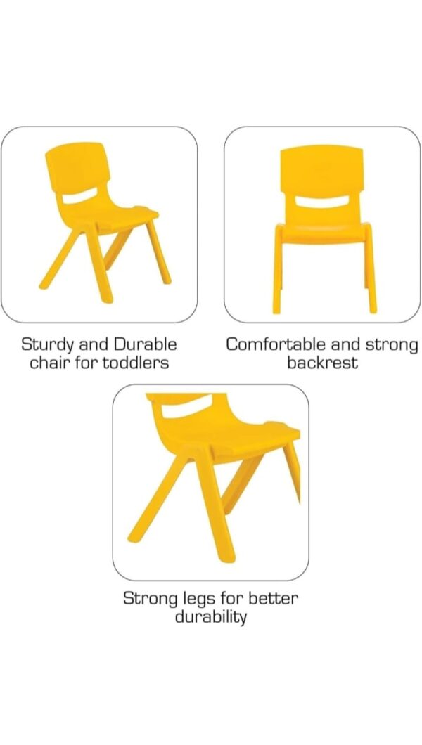 Set of 5 Red Plastic Baby Chairs – Durable, Lightweight & Stackable Kids Chairs for Home, School & Play - Image 3