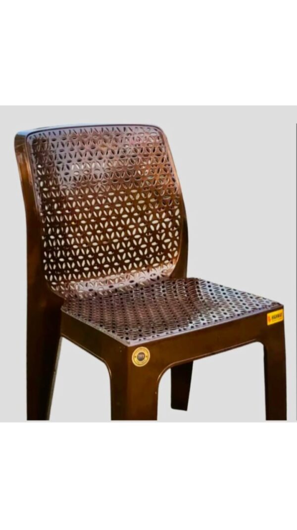 Premium Brown Plastic Chair with Ventilated Backrest | Lightweight & Durable Indoor Outdoor Seating