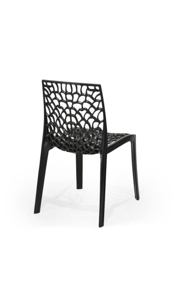 Black Designer Plastic Chair Set of 12 – Modern Indoor & Outdoor Seating - Image 2