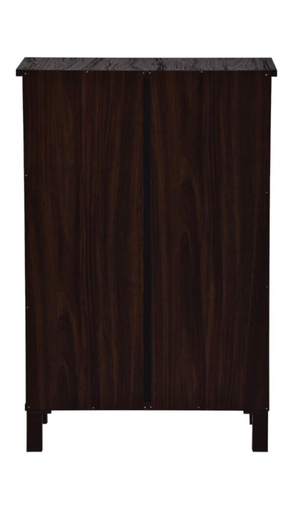 Compact 2-Door Wooden Cabinet for Home Storage – Dark Walnut Finish | Modern Space-Saving Cupboard for Living Room or Bedroom - Image 2
