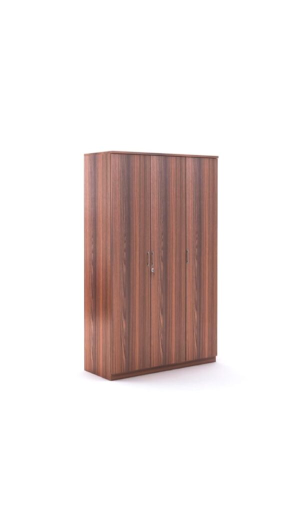 Premium Wooden Wardrobe 2 Door with Lock – Modern Walnut Finish Bedroom Storage Cabinet | Spacious Hanging & Adjustable Shelves | Durable Engineered Wood Almirah for Clothes & Accessories - Image 2