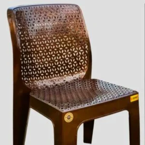 Premium Brown Plastic Chair with Ventilated Backrest | Lightweight & Durable Indoor Outdoor Seating